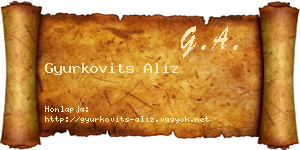 Gyurkovits Aliz névjegykártya