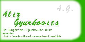 aliz gyurkovits business card